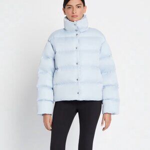 NEW! NWT! Tory Burch Classic Down Puffer Jacket -Women Light Sky Blue -Only L